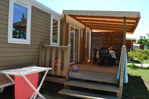 terrasse d'un mobil-home